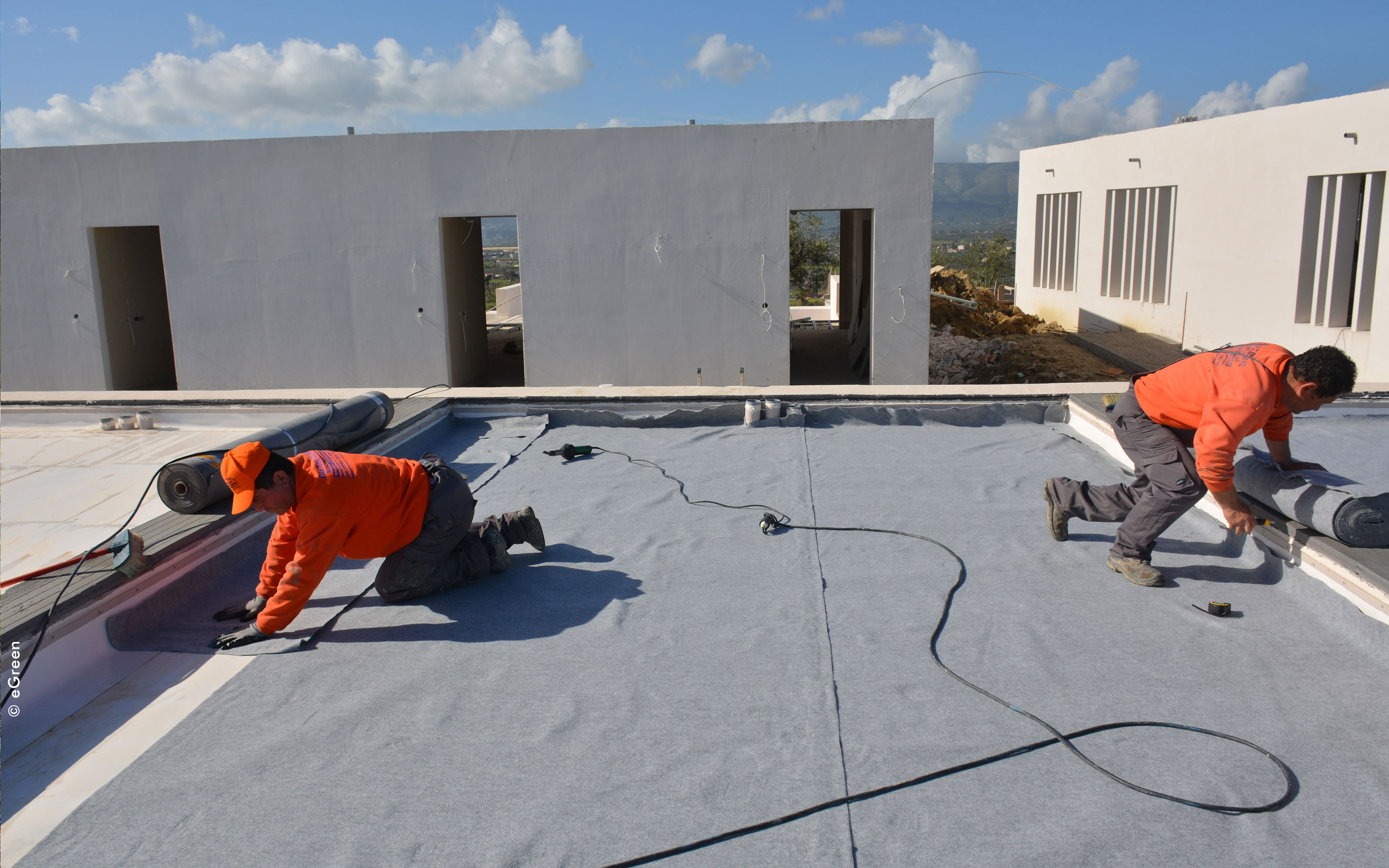 Construction de toit vert