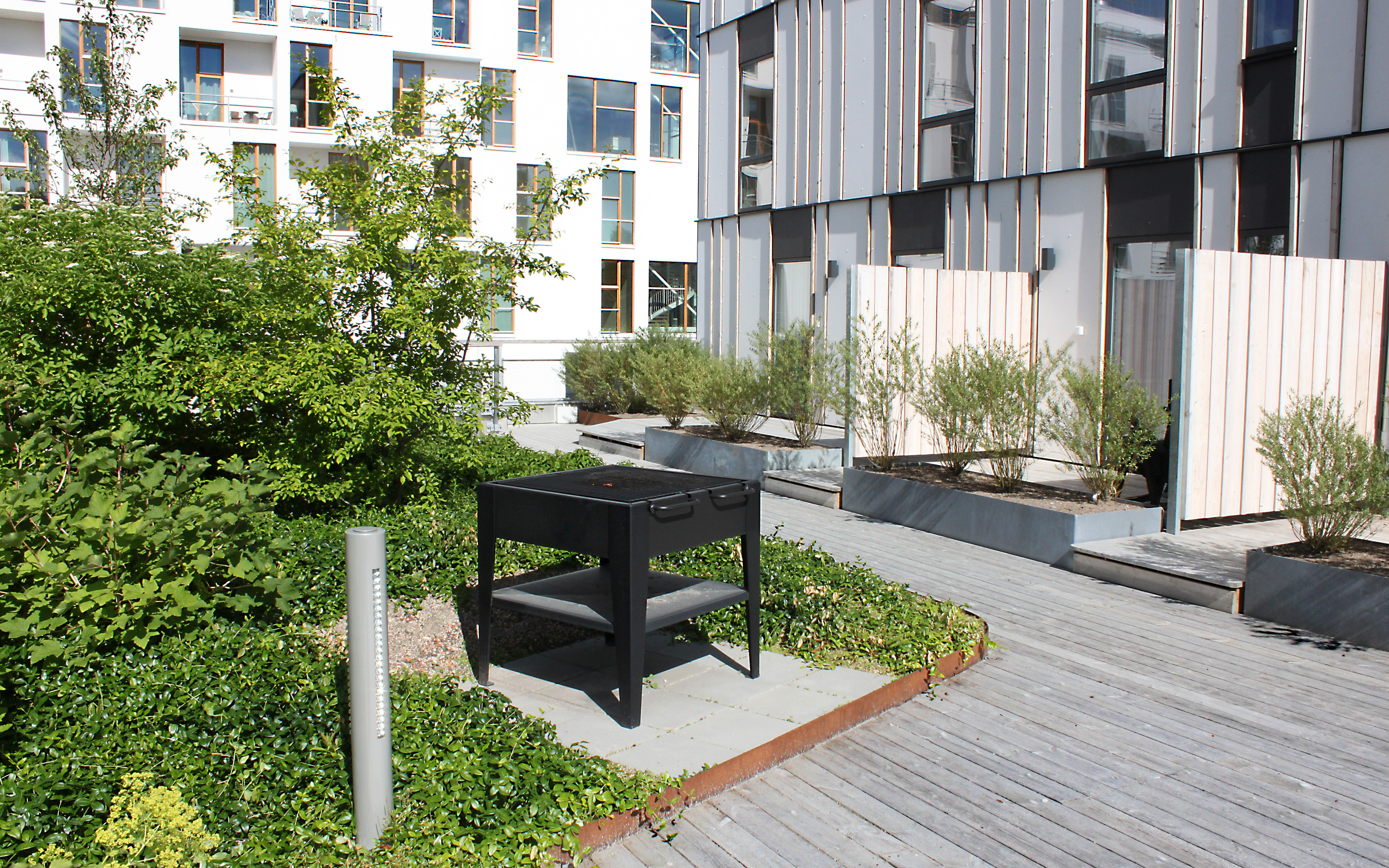 Toiture jardin avec coin barbecue