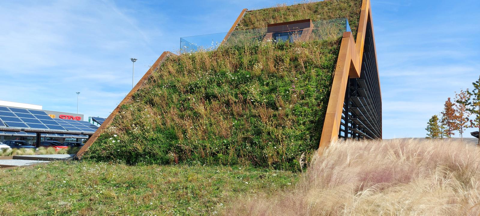 Toiture vert inclinée