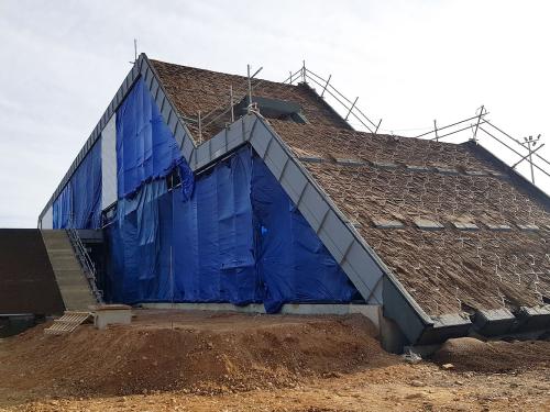 Georaster® elements with substrate infill on a pitched roof