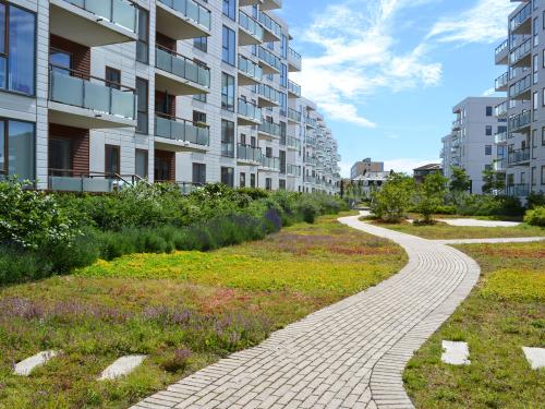 Espace vert d'un complexe résidentiel