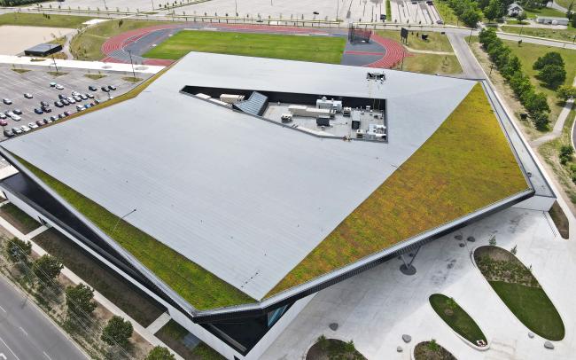 Toiture vert inclinée